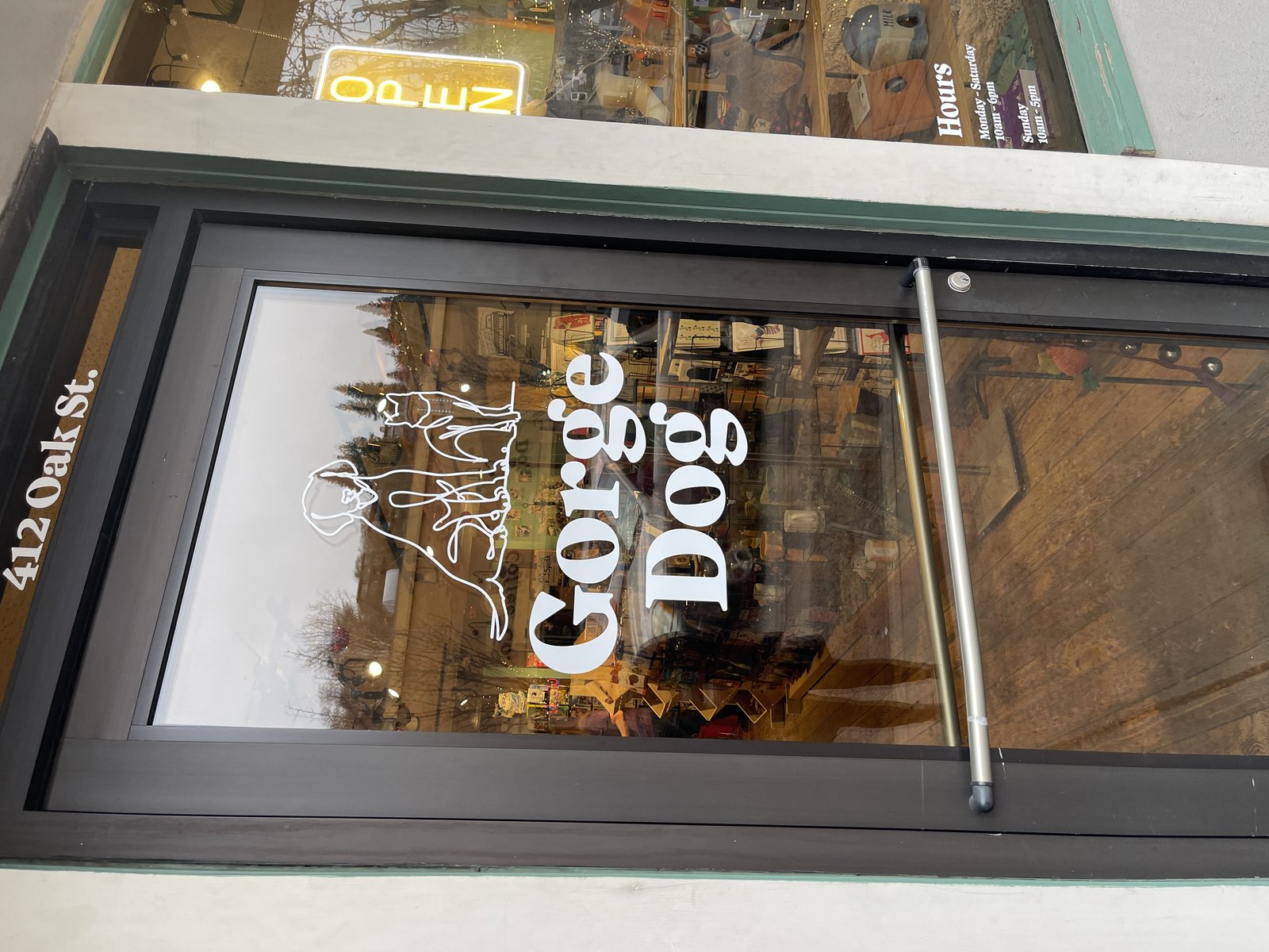 Gorge Dog storefront door